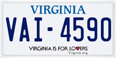 VA license plate VAI4590