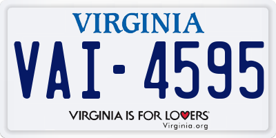 VA license plate VAI4595