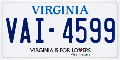 VA license plate VAI4599