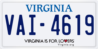 VA license plate VAI4619