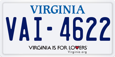 VA license plate VAI4622
