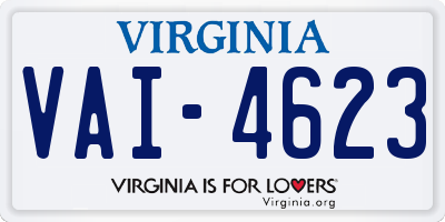 VA license plate VAI4623