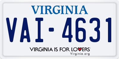 VA license plate VAI4631