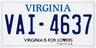 VA license plate VAI4637