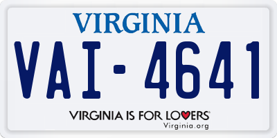 VA license plate VAI4641