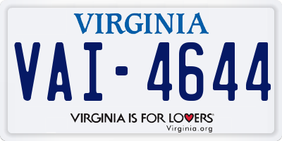 VA license plate VAI4644