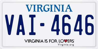VA license plate VAI4646