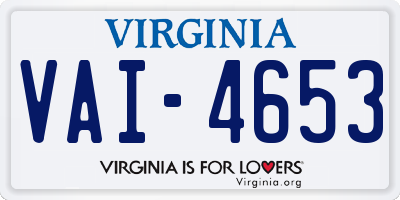 VA license plate VAI4653