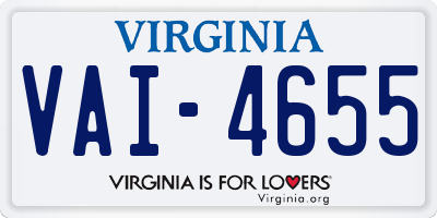 VA license plate VAI4655