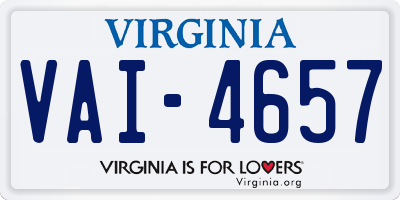 VA license plate VAI4657