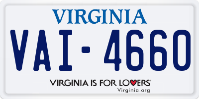 VA license plate VAI4660