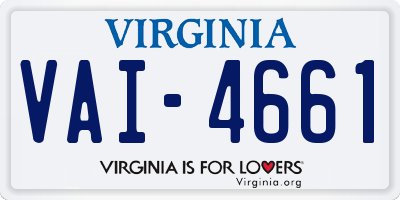 VA license plate VAI4661
