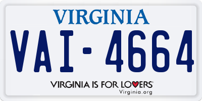 VA license plate VAI4664