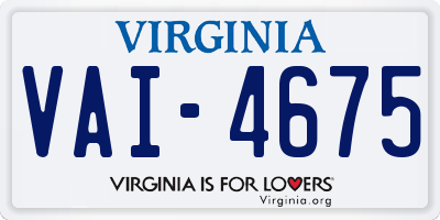 VA license plate VAI4675