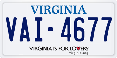VA license plate VAI4677