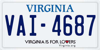 VA license plate VAI4687
