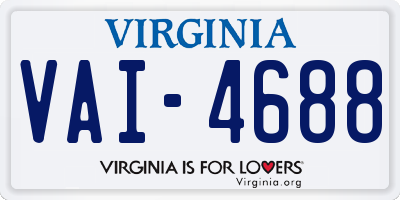 VA license plate VAI4688