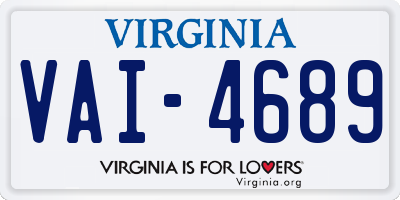 VA license plate VAI4689