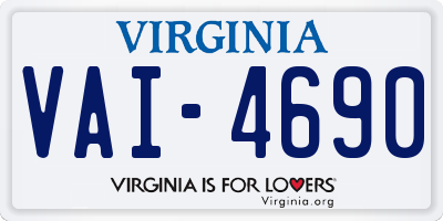 VA license plate VAI4690