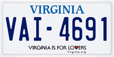 VA license plate VAI4691