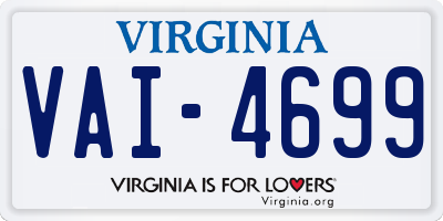 VA license plate VAI4699