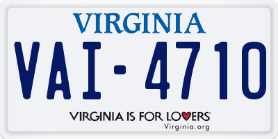 VA license plate VAI4710