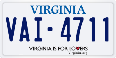 VA license plate VAI4711