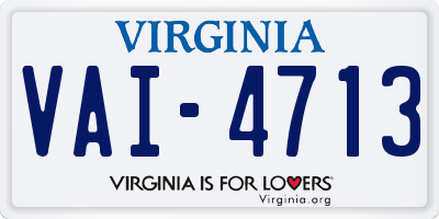 VA license plate VAI4713