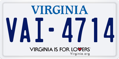 VA license plate VAI4714
