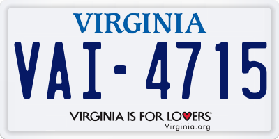 VA license plate VAI4715