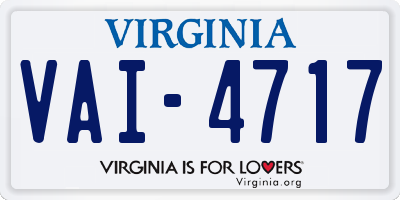 VA license plate VAI4717
