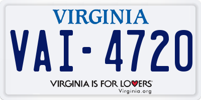 VA license plate VAI4720