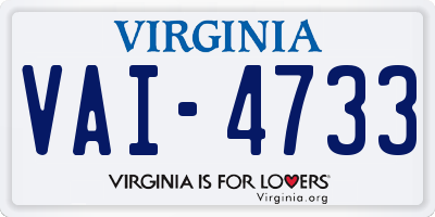 VA license plate VAI4733