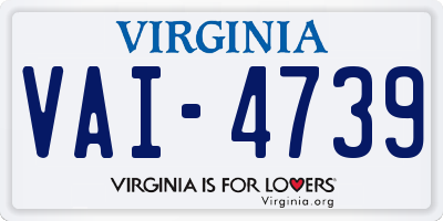 VA license plate VAI4739