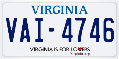 VA license plate VAI4746