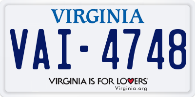 VA license plate VAI4748