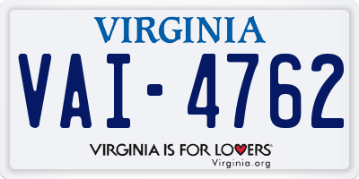 VA license plate VAI4762