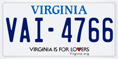 VA license plate VAI4766