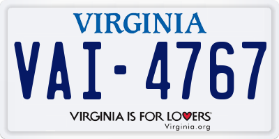 VA license plate VAI4767