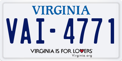 VA license plate VAI4771