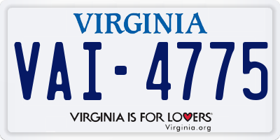 VA license plate VAI4775