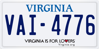 VA license plate VAI4776
