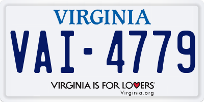 VA license plate VAI4779