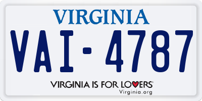 VA license plate VAI4787