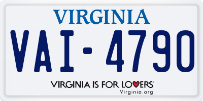 VA license plate VAI4790
