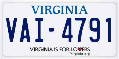 VA license plate VAI4791