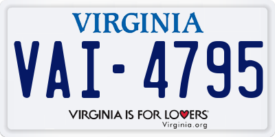 VA license plate VAI4795
