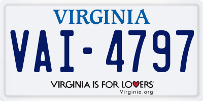 VA license plate VAI4797