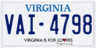 VA license plate VAI4798