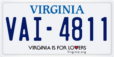 VA license plate VAI4811